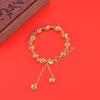 Gold-Plated Brass Butterfly Love Flower Bead Bracelet for Women
