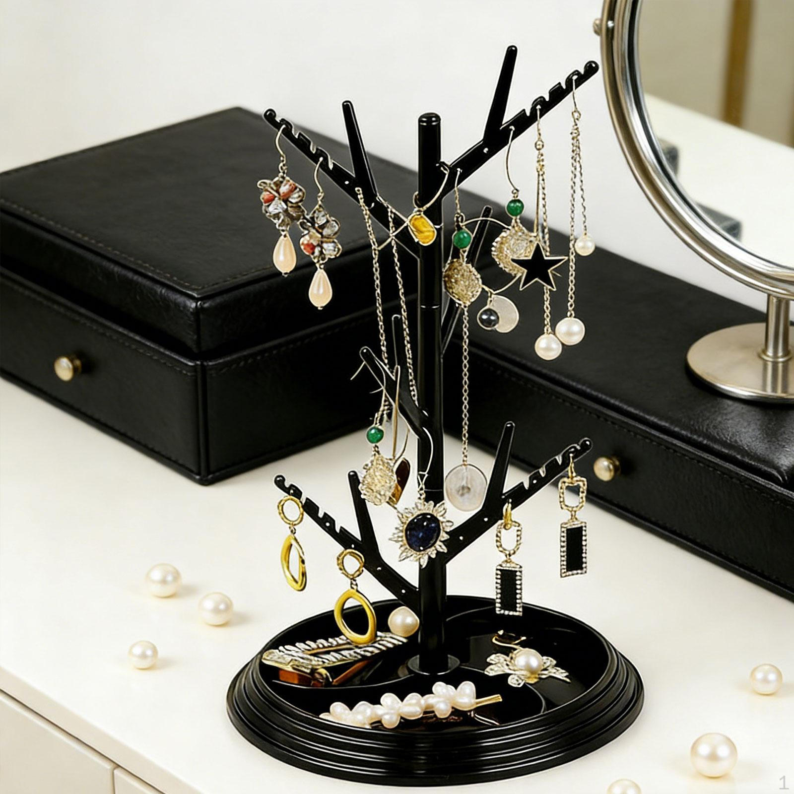 

Jewelry Display Stand Bangle Organizer Storage Rack Vertical Bracelet Holder PP Material чёрный