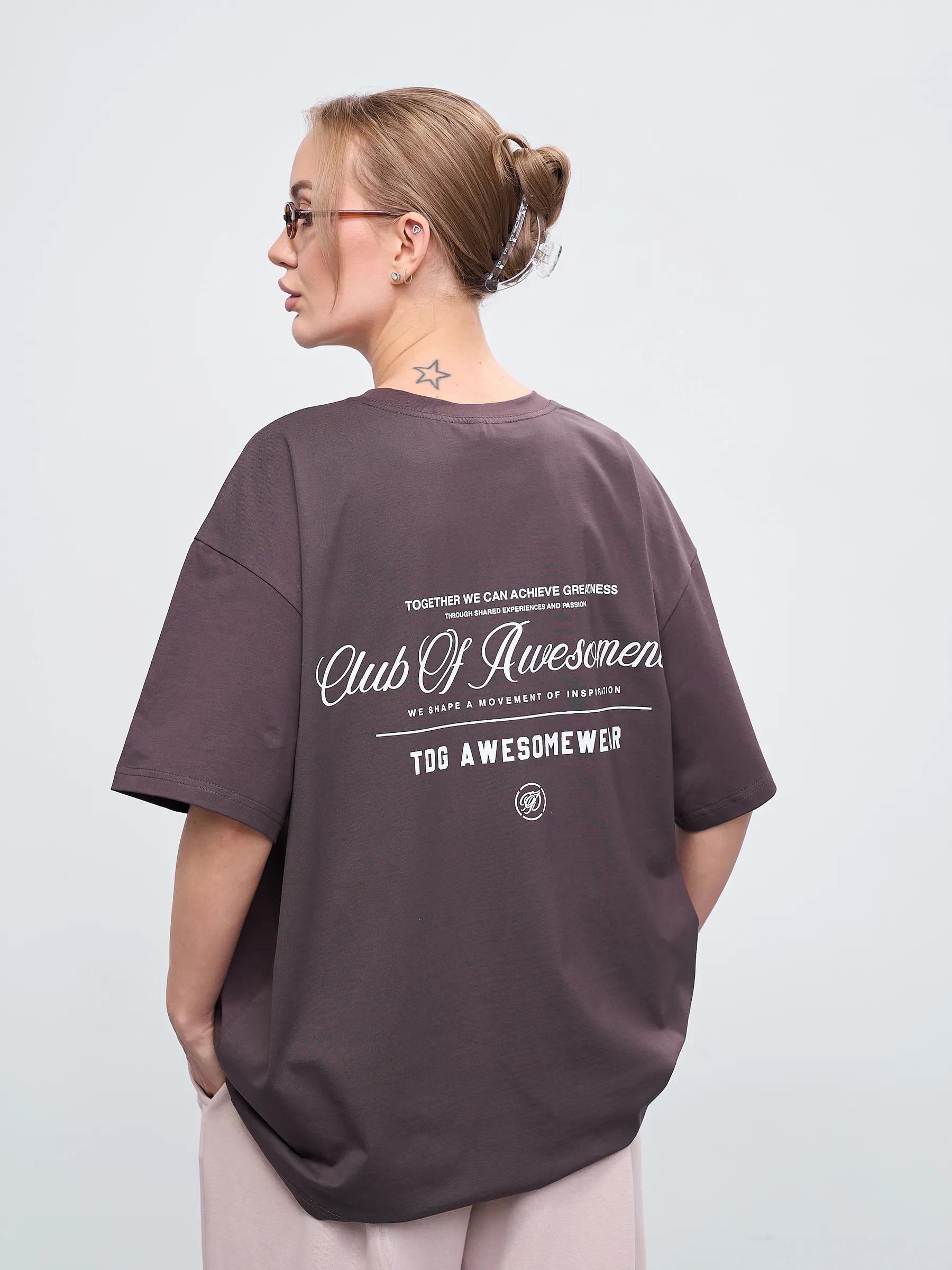 Oversized T-shirt with print Serotonin formula S