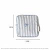 Embroidery Bow Knot Mini Cosmetic Bag Striped Sanitary Napkin Storage Bag Toiletry Organizer