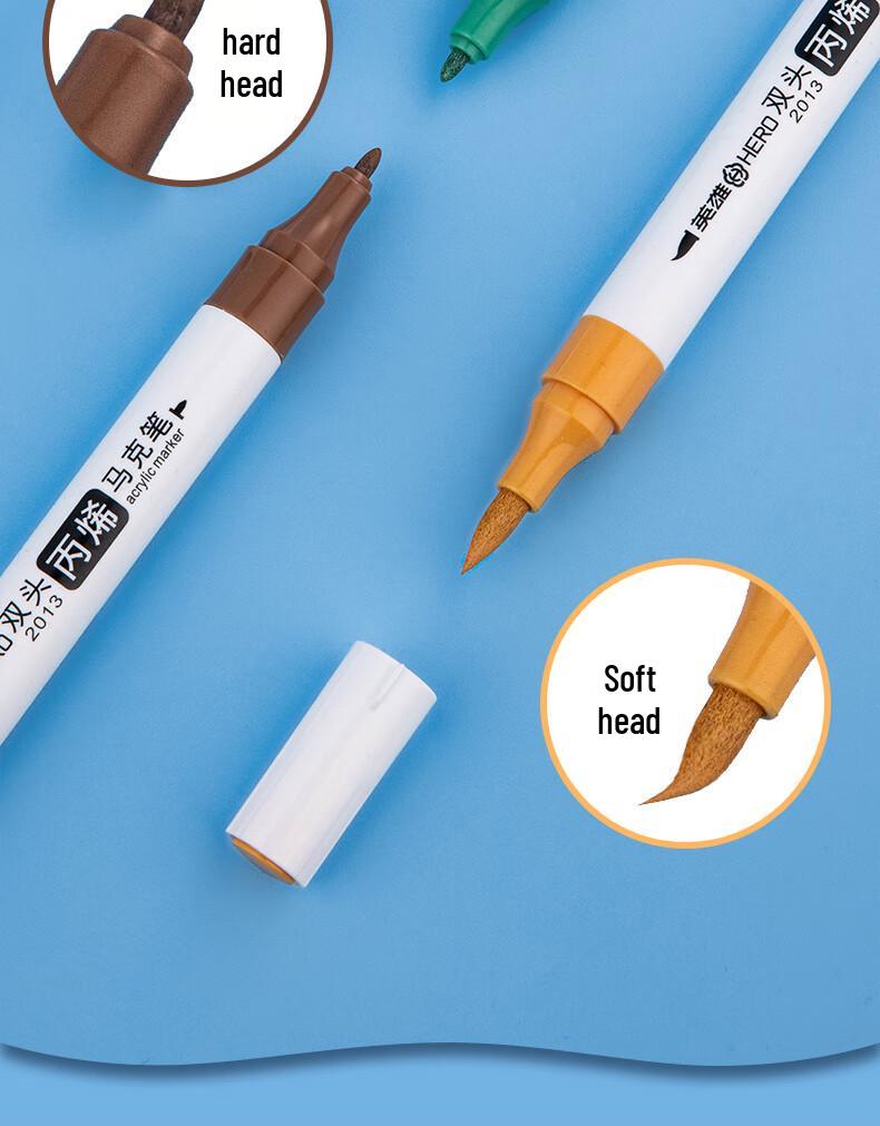 HERO Double-Ended Water-Based Acrylic Markers: Student Art Journal & Children's Drawing Pens