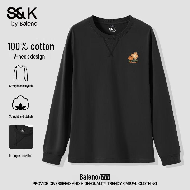 

Baleno Men s S&K Series Round Neck Cotton Long Sleeve T-Shirt XL