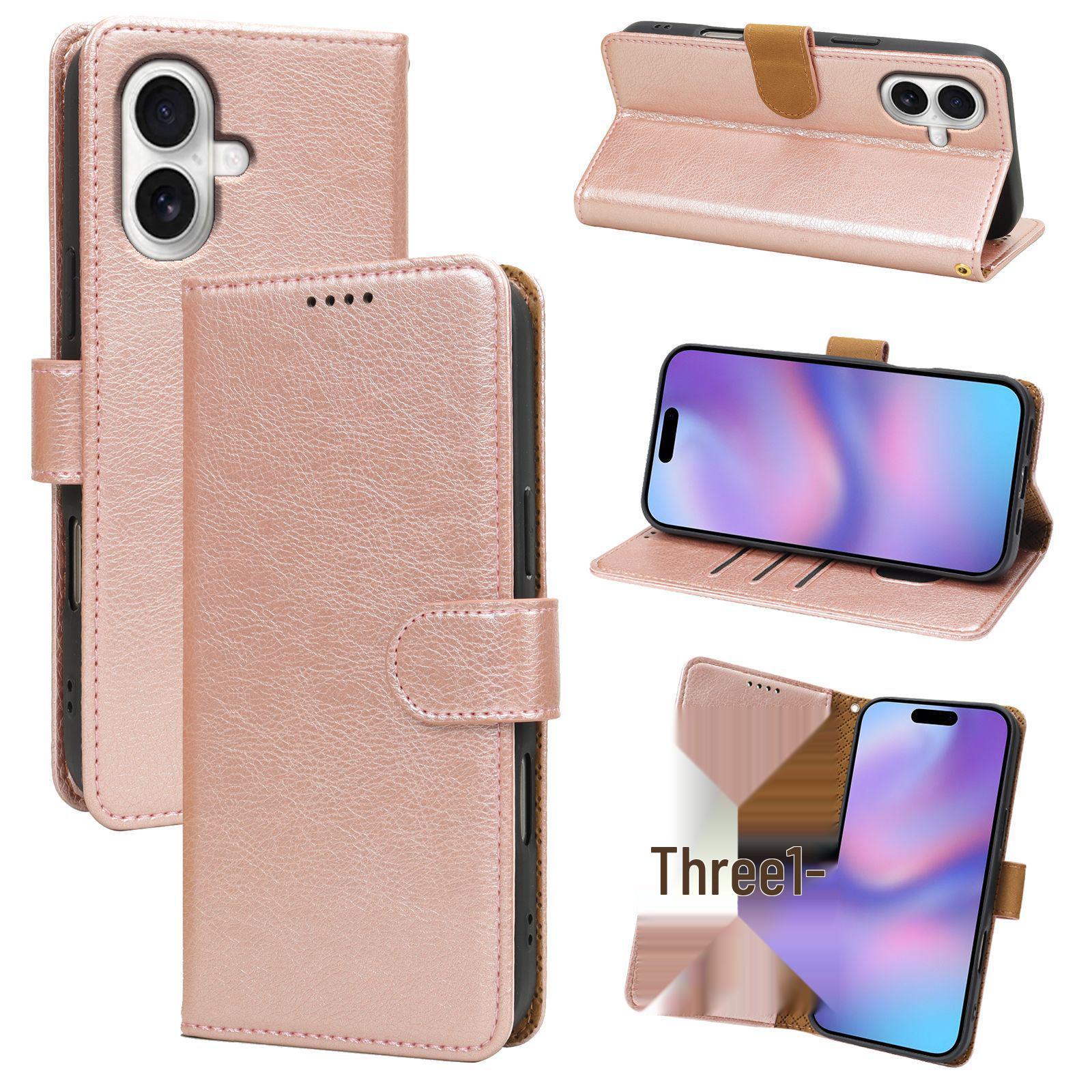 

iPhone 17 Leather Case: Walking on Clouds Magnetic Buckle Wallet with Card Holder, Anti-Drop Stand Function. iPhone 17 Pro Max/18 Pro Max розового золота