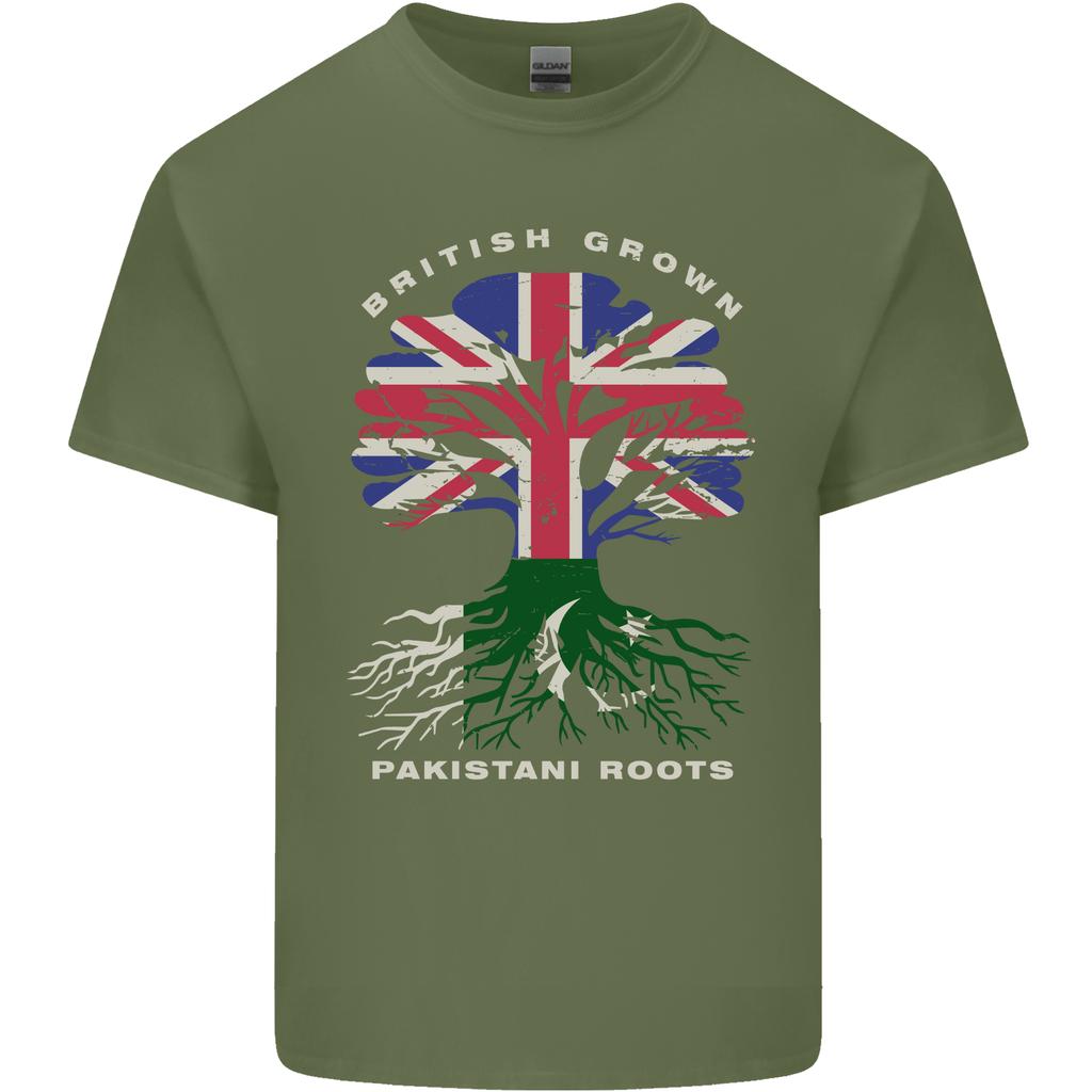 British Grown Pakistan Roots Flag Unisexs Light Cotton TShirt
