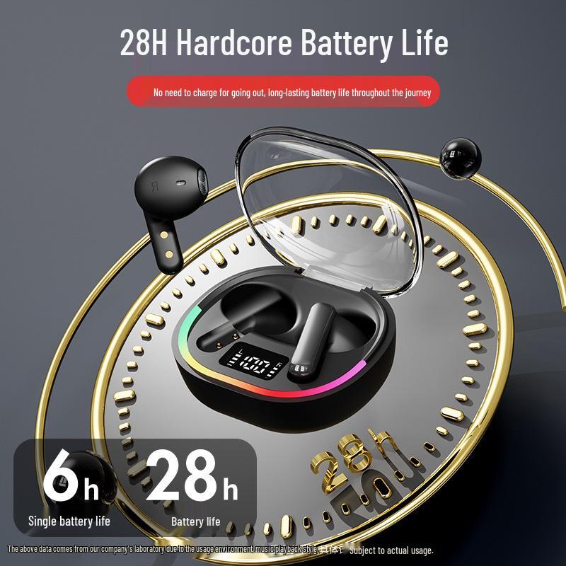 New TWS 5.3 Wireless Half-in-Ear Dual Earphones with Heavy Bass for Running & Sports