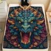 Furious Dragons  Print Flannel Blanket, High quality Comfortable for All Seasons, Home Decor, Warmth and Comfort