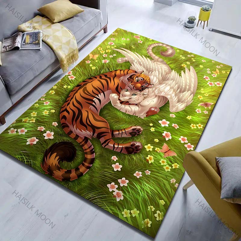 

Multiple sizes Tiger Angel Wings Rug Pattern Carpet for Living Room Bedroom Sofa Home Decor Non-slip Floor Mat Luxury Gift 40x60cm