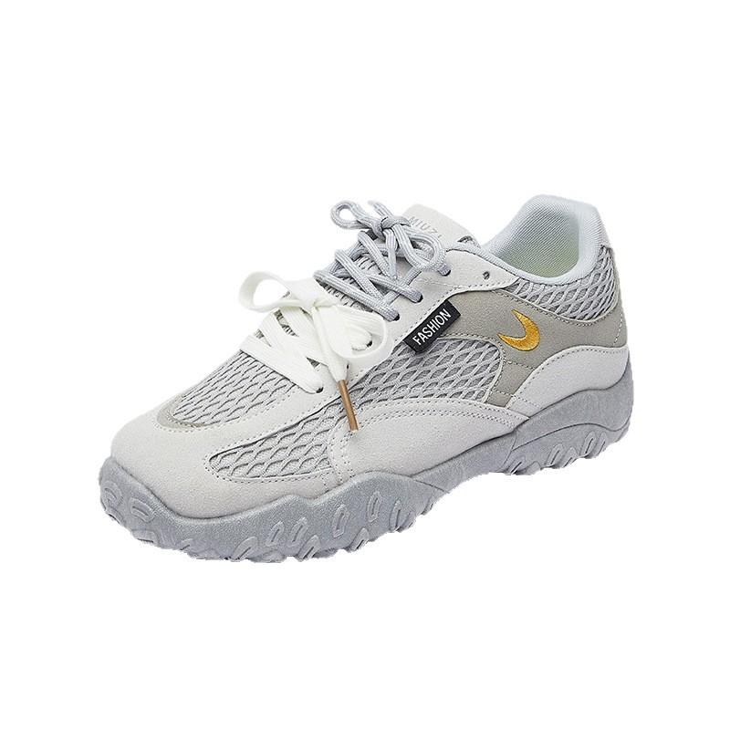 Retro Niche Popular Sports and Leisure Shoes Flat-soled Lace-up Versatile German Training Shoes Mesh Breathable and Light Forrest Gump Shoes Women