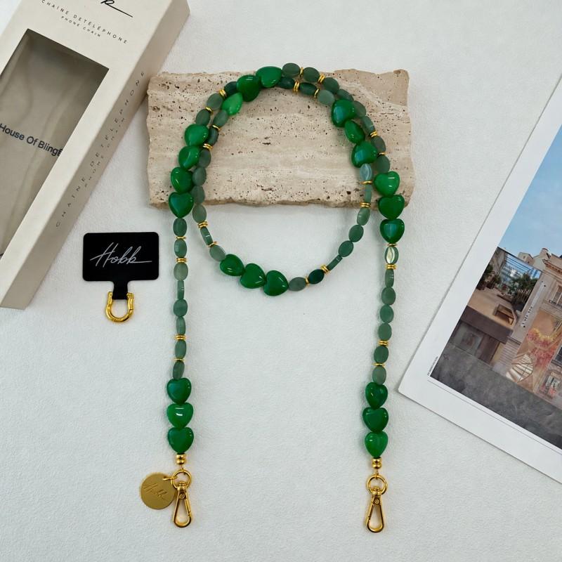 Womens Long Phone Strap Heart Bead Chain Crossbody Lanyard Alloy Accessories