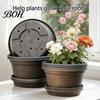 Non-slip Bulb Growing Pots Plant Pot with Saucer, 10 Inch 13 Wide Flowerpot Versatile for Balcony Drainage Holes, Indoor Outdoor Planter Tulips Lilies