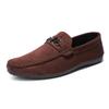 Waterproof Men's Slip-on Loafers - Casual Leather Driving Shoes for Fashion-Forward Youth.