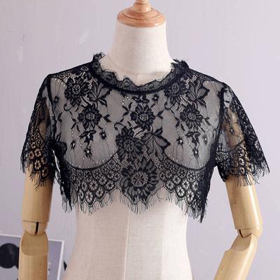 20 Sommer Spitzenbluse Rundhals Kurzer Fake-Kragen Damen Kurzarm Unten Hohl Fake-Kragen Vielseitig