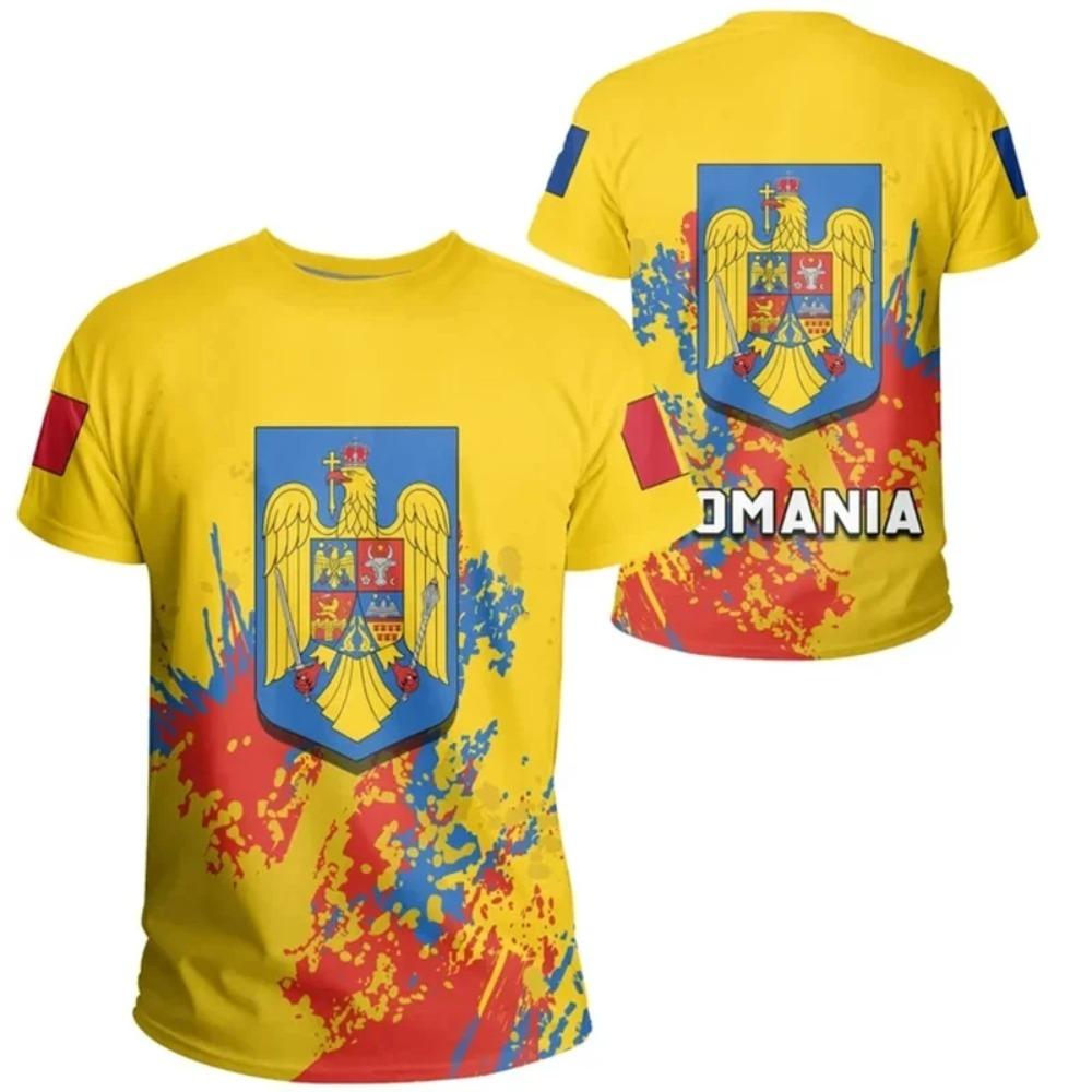 

Romanian Flag Graphic t shirts For Men 3D Printed Romania Football Jersey Short Sleeve O-Neck T-shirt Summer Unisex Top Clothing 6XL