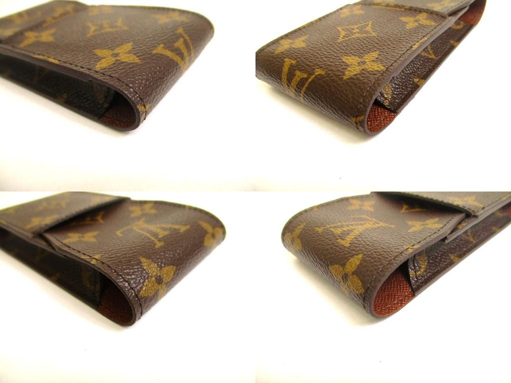 Authentic LOUIS VUITTON Monogram Leather Brown Cigarette Cases #a954  Refurbished