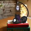Cute Black Cat Night Light Resin Craft Desktop Lamp Room Table Decoration Gift (Black Eyes)