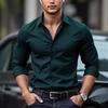 Camisa de Negocios de Manga Larga para Hombre sin Planchar - Antiarrugas y Ropa Casual de Verano