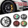 Autoaufkleber für Alfa Romeo 4 Stück 58mm Auto Radnabenkappen für Alfa Romeo Logo Giulietta Mto Giulia GT 159 147 156 166