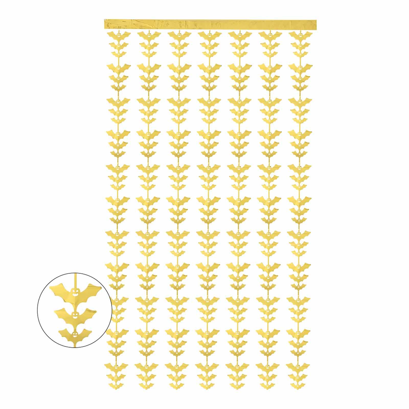 

Занавеска от дождя на Хэллоуин, подвесная занавеска от дождя с изображением дома с привидениями, вечерние украшения ужасов, реквизит, занавеска от дождя из фольги 1x2 м One Size золотой