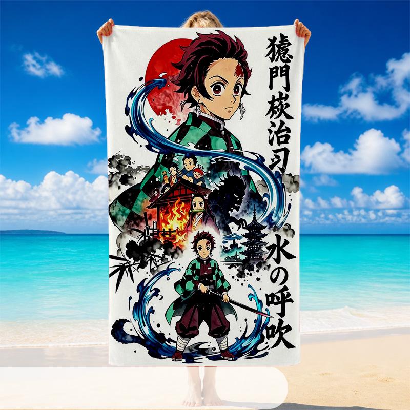 Demon Slayer Beach Towel, Soft Large Absorbent Towel For Beach Swimming Pool Travel Vacation