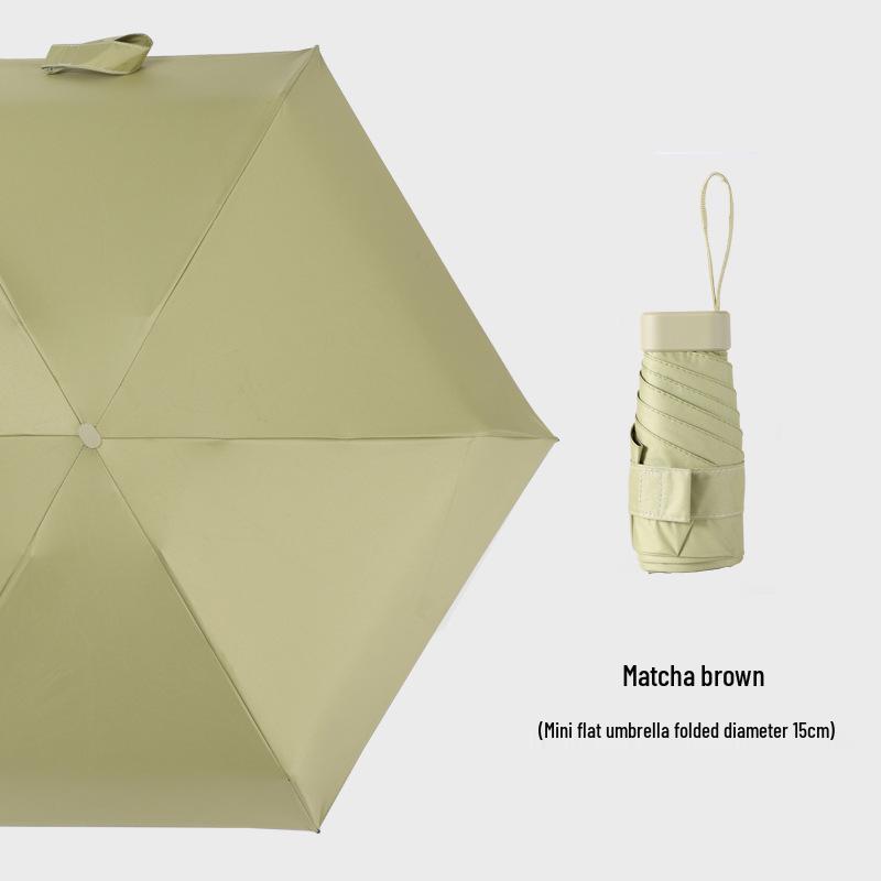 Customizable Six-Fold Vinyl Sunshade UV Protection Umbrella: Versatile Rain/ Shine Folding Gift