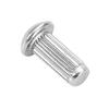 50pcs M5 Stainless Steel Round Head Knurled Shank Solid Rivets Assortment Set (M5*12)
