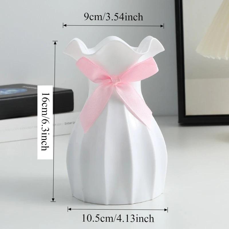 Moderne Plastik-Blumenvase Wasserwellen-Blumentopf 1/2 Stück Körbe Ästhetische Raumdekoration Wohnzimmerdekorationen Ornamente Jarron