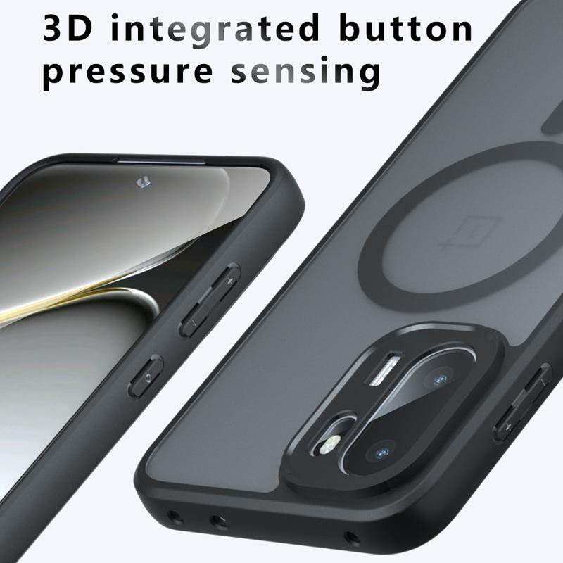 For OnePlus Ace 6 15R Case Shockproof Magnetic Matte PC+TPU Anti-fingerprint Translucent Cover for OnePlus ACE6
