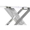 Table Basse - Moderne - Blanc - Verre - Acier