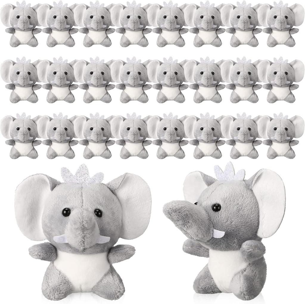 8-4S Mini Elephant Stuffed Animals 4Inch Cute Elephant Plush Toys Baby Stuffed Elephant Toy for Baby Shower Birthday Gifts