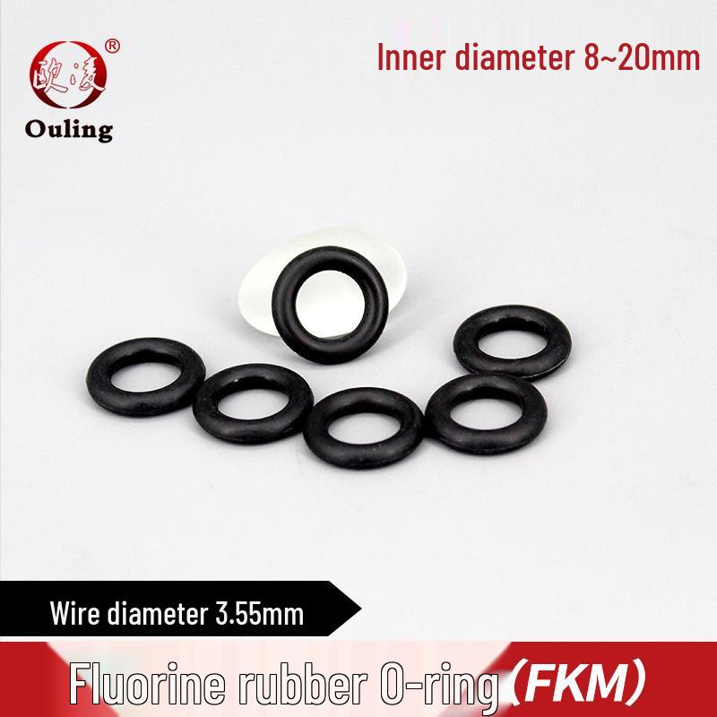Black FKM O-ring - Inner Diameters: 8-20mm x 3.55mm Thickness ID 8mm (10 pcs)