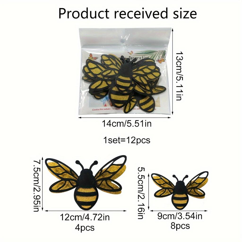 12pcs/set Artistic PVC Wall Decal, 3D Bee Mural, Self-adhesive Wall Art Sticker For Bedroom, Entryway, Living Room, Office,Porch