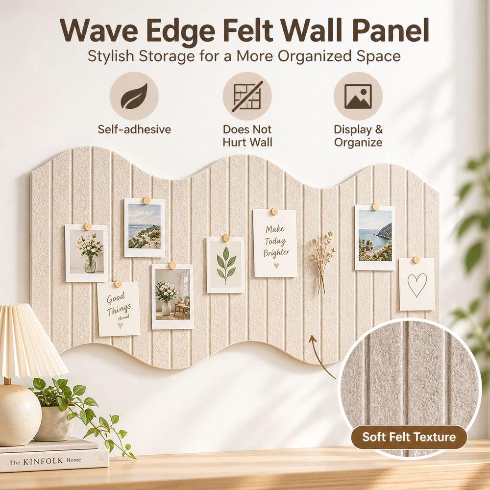 Does Not Hurt Wall Felt Board Vertical Ribbed Texture Photo Wall Sticker Dormitory Decoration