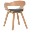 Vidaxl Dining Chair, Light Gray, Bentwood And Fabric