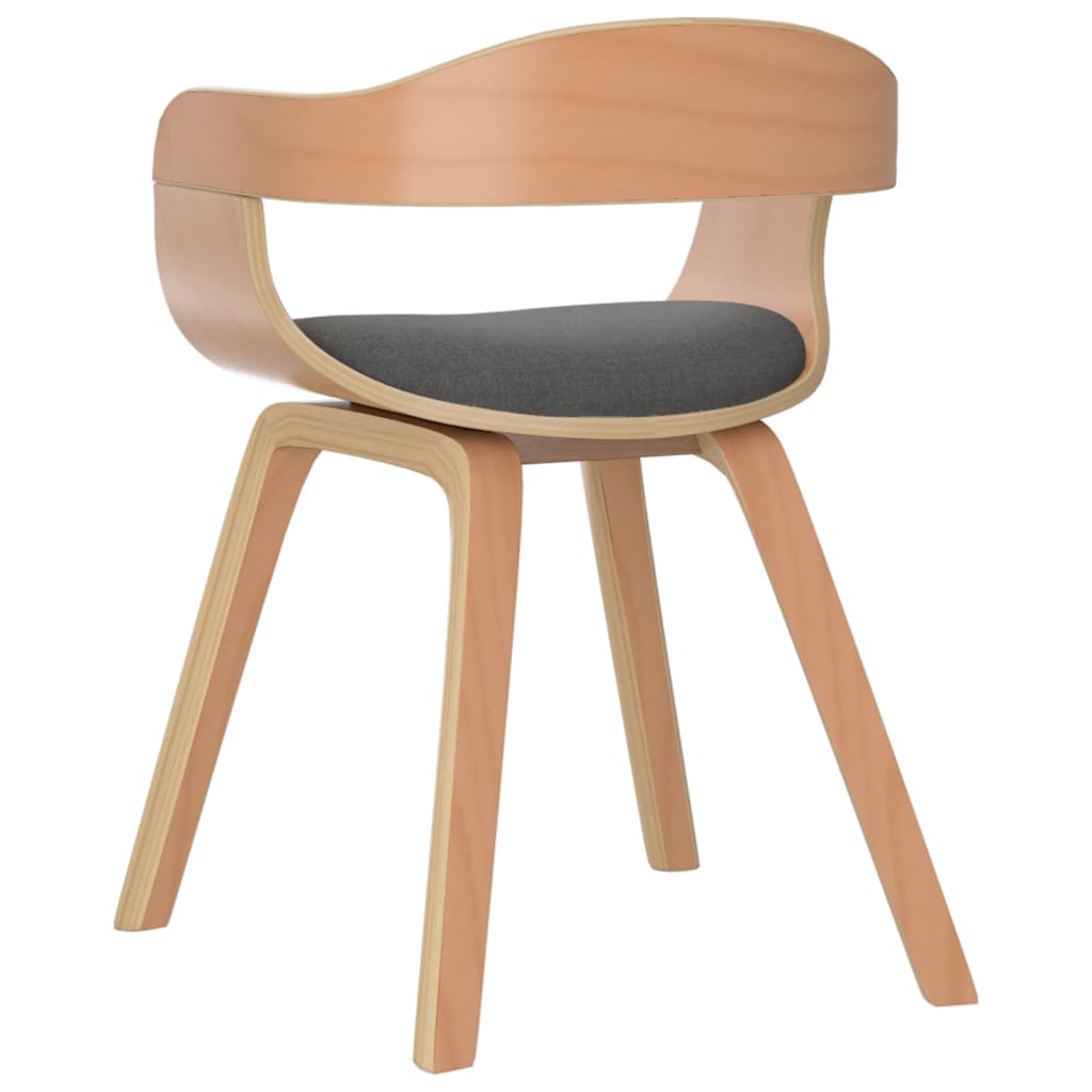 Vidaxl Dining Chair, Light Gray, Bentwood And Fabric
