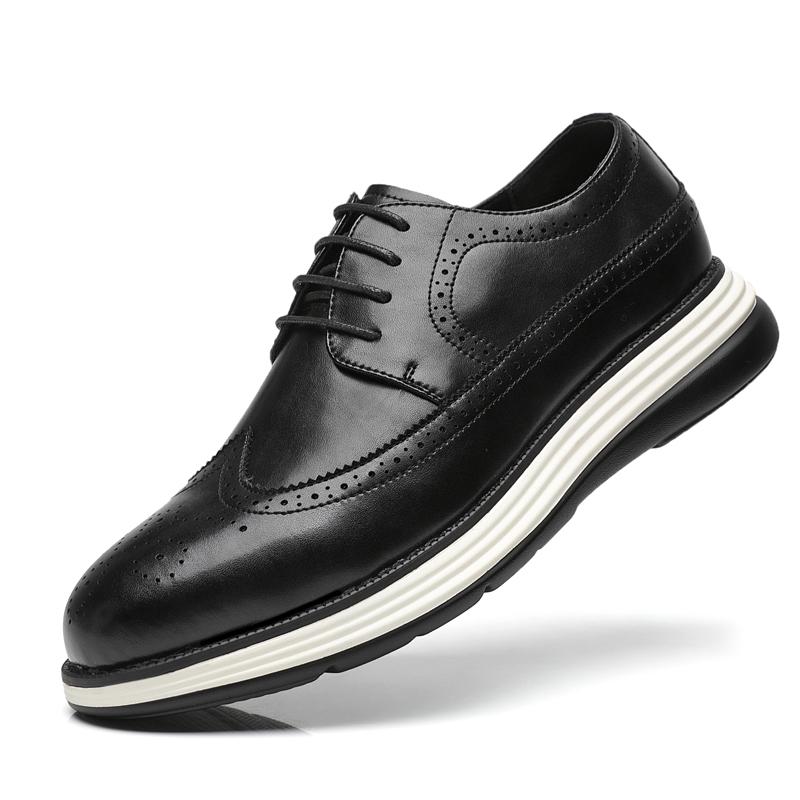 High End British Style Office Business Dress Shoes Men's Casual Leather Thick Soled Simple Walking Shoes Fashion Oxford Shoes