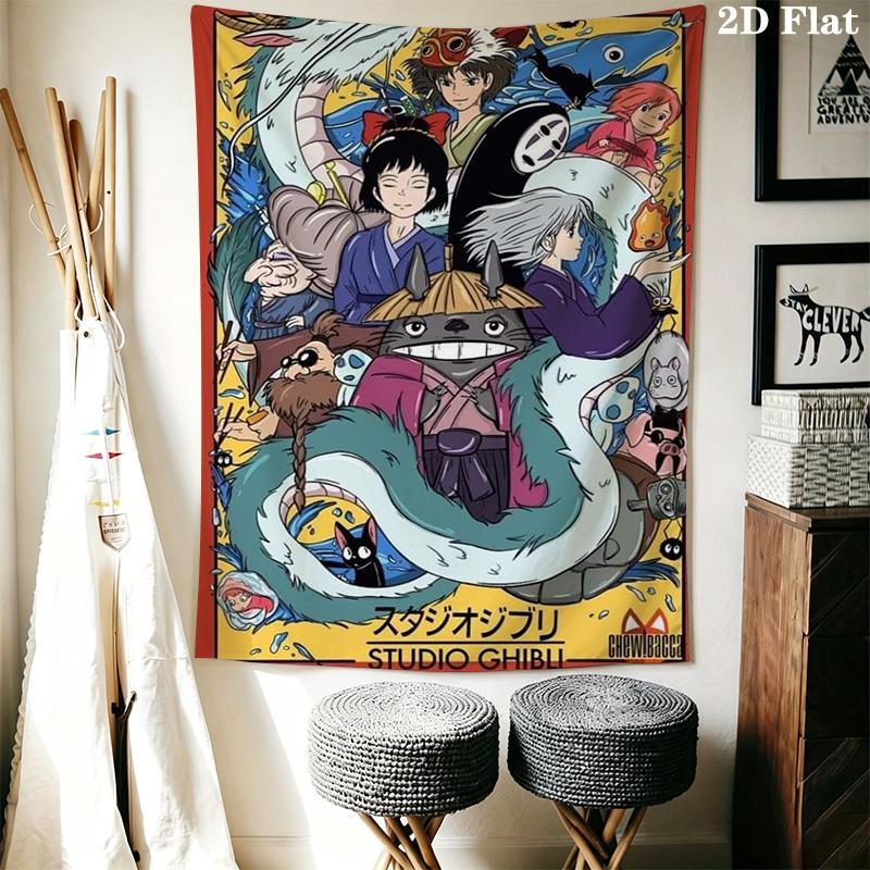 Prinzessin Mononoke Mythische Reise Wandteppich Wandmontage Mode Druck Hintergrundtuch Weihnachtsgeschenk Weich