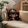 Anime S-Smokey B-Bear Pillow Case Comfort Sofa Bed Silky Elegant Invisible Zipper Custom Decorative Cushion Cover