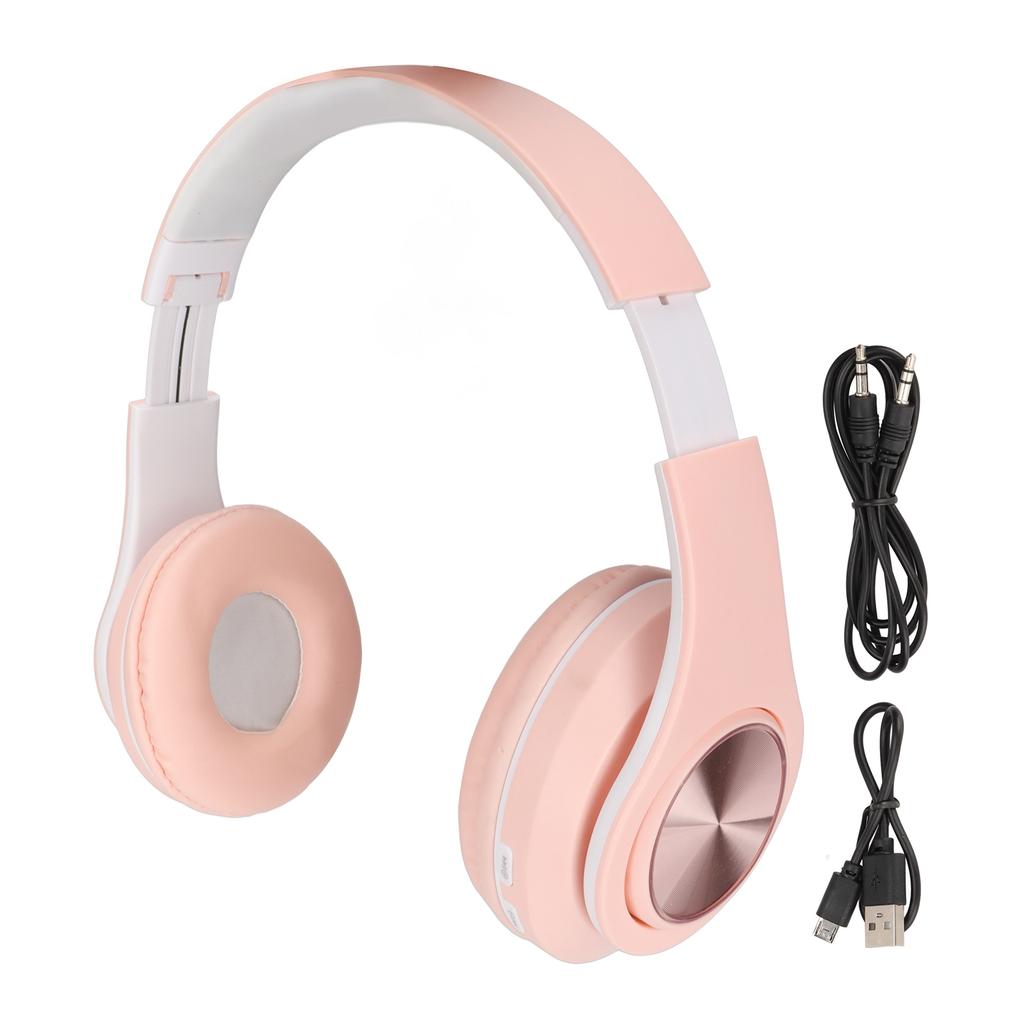 Bluetooth Headset Noise Reduction Foldable Over Ear Wireless Headphone with Colorful Light for Phone Laptop