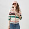 COMONBOCA Women's Striped Hooded Lyocell Knit Cardigan
