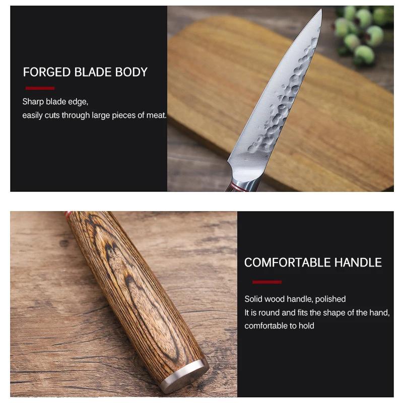 Stainless Steel Boning Knife Kitchen Hand Forged Wooden Handle Butcher Knife Meat Cutting Fish Cutting Knife Household Kitchen Accessories