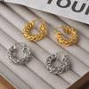 Wind Fashion Woven Twist O-shaped Ear Buckle Personalized Niche Design High Sense Retro Earrings Earrings Women