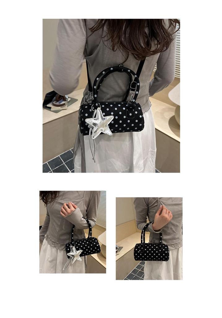 Niche Girly Polka Dot Cylinder Handbag - 2026 Versatile Shoulder & Crossbody Pillow Bag