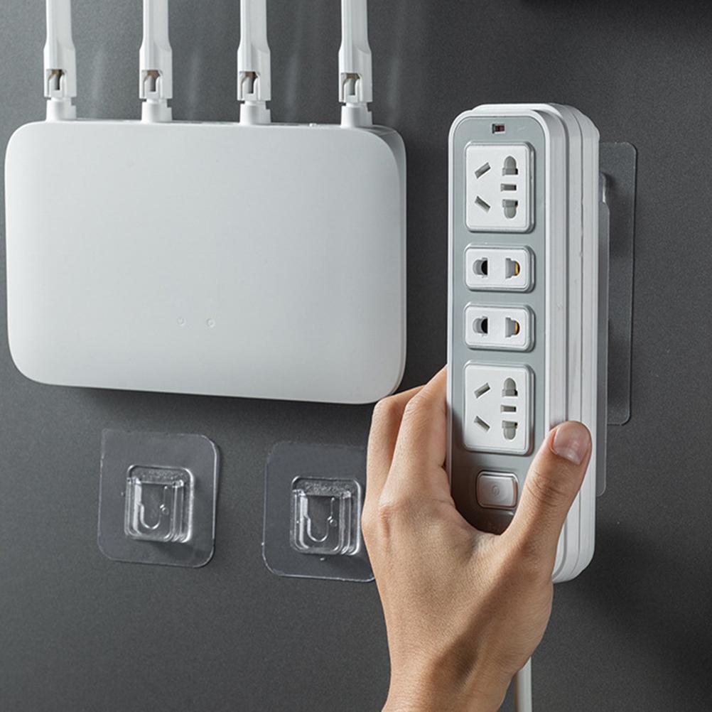 20 Sets Lochfreie Befestigung Klebrige Haken Wandhalterung zum Aufhängen Klebend PVC Router Aufbewahrung Doppelseitig