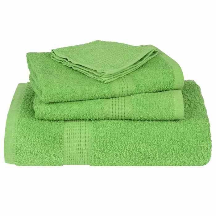 VidaXL Serviettes de bain 4pcs vert pomme 100x150cm 360g/m² 100% coton 137029