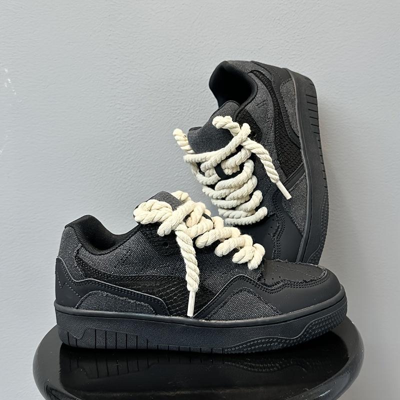 

Трендовый оригинальный дизайн мужской обуви лето новая универсальная спортивная обувь легкая с внутренней платформой износостойкая нескользящая уличная обувь 44 чёрный