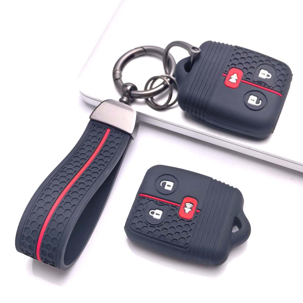 Key Cover for Ford Ranger Escape F-150 F-250 F-350 Super with Keychain Anti-Scratch Guard Shockproof Protection Soft Grip Texture Dust Resistant Cover