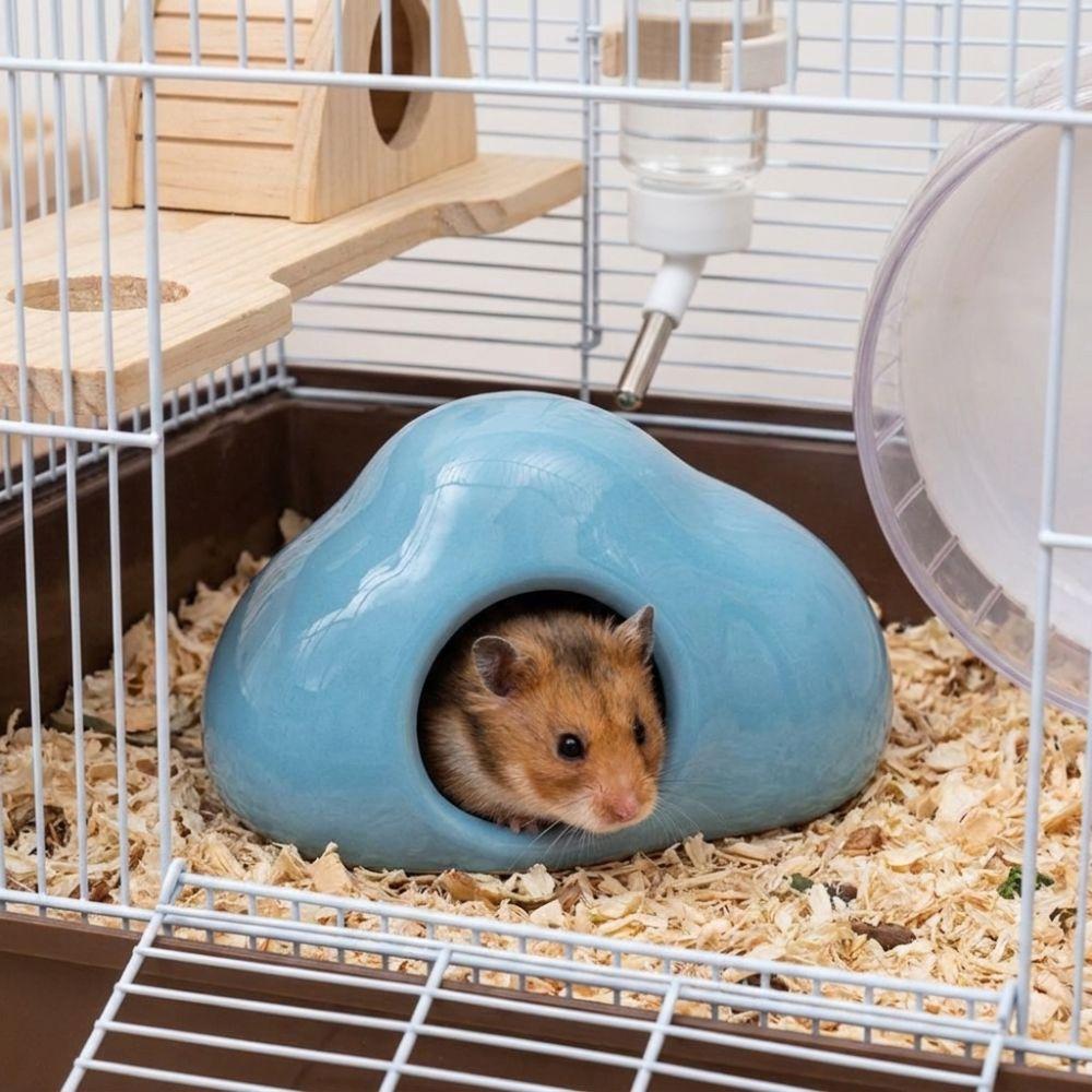 Non-Slip Ceramic Hamster Nest Smooth Surface Hamster Cooling House  Summer Cooling