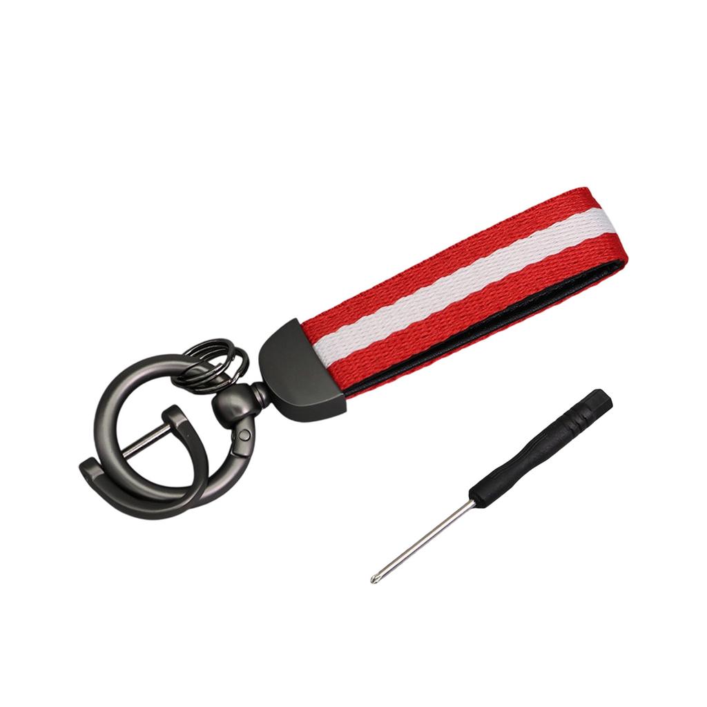 Double Layer Striped Keychain with Ring Universal Fit for Car Keys and Home Keys Durable Multi Color Design