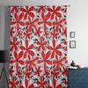 Roter Blumen-Blätter-Vorhang für Schlafzimmer, Tüll-Voile-Vorhang für Küche, Wohnzimmer, Dekor, Fensterbehandlung