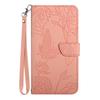 Applicable To Samsung S24 Butterfly Embossed Mobile Phone Leather Case A15 Card Holder Solid Color Lanyard Protective Case A05S Hand Rope
